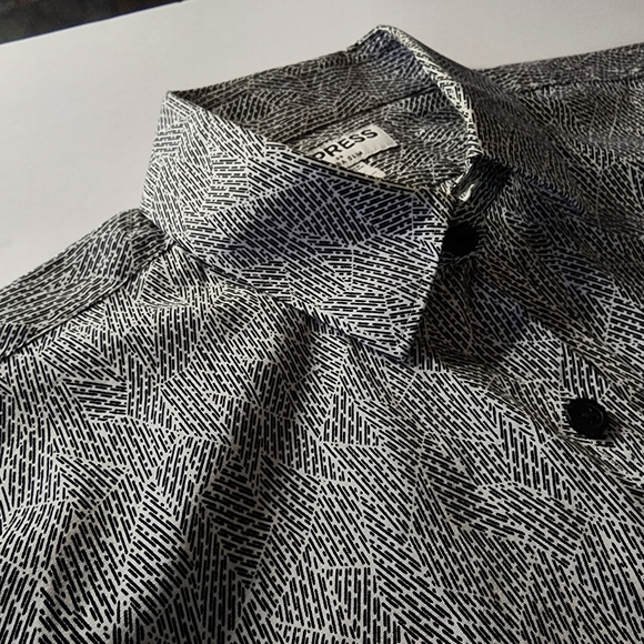 Express Men's White Long Sleeve M Button Up/Down Medium Slim Fit Great Condition - Picture 4 of 8